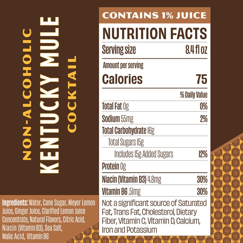 Free Spirits Kentucky Mule - Non-Alcoholic Cocktail - Mixed Ready To Drink Mocktail - Low Sugar, Real Fruit Juice, B-Vitamins - Non-GMO & Vegan - 8.4 fl oz Cans (12 Pack) - Image 3